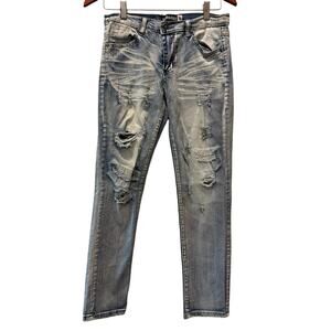 Blue Cult Denim Jeans boys Size 18 Light wash Distressed style